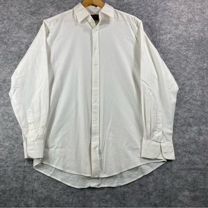 Nordstrom Mens Shop White Tech-Smart‎ Long Sleeve Button Down Shirt Size 16